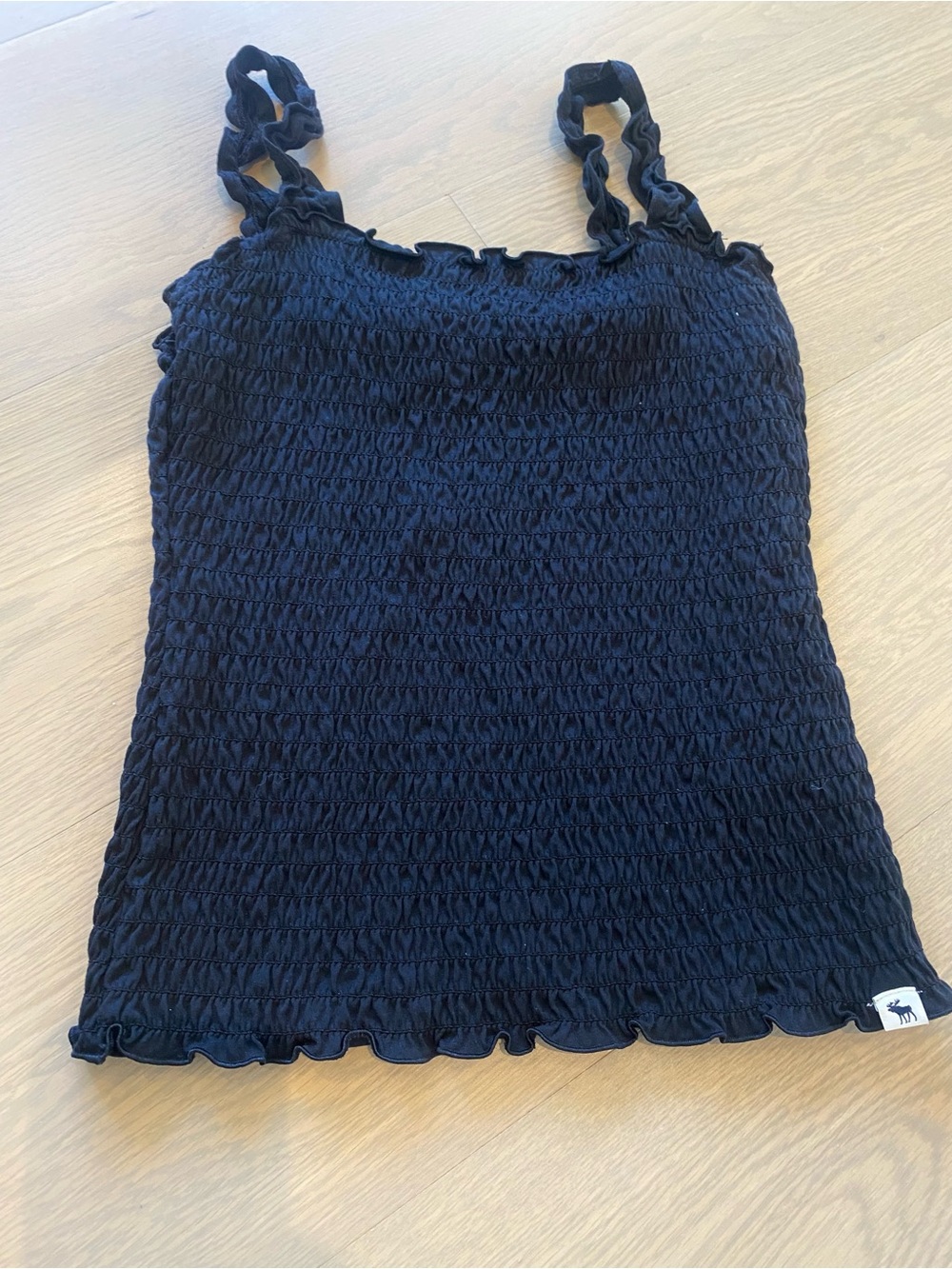 Abercrombie & Fitch Black Shirred Tank Top Youth/Teen 15/16